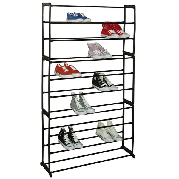 Home Basics Home Basics Easy Assemble Space Saving 50 Pair Shoe Tower Multi-Purpose Storage Rack, Black ZOR96159